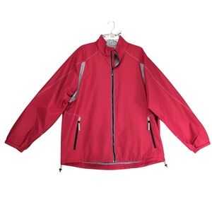North End Red Windbreaker Mens XL Full Zip Jacket Reflective Y2K Sporty Utility